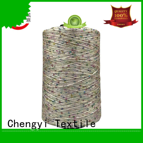 Chengyi cheapest price sequin knitting yarn top OEM