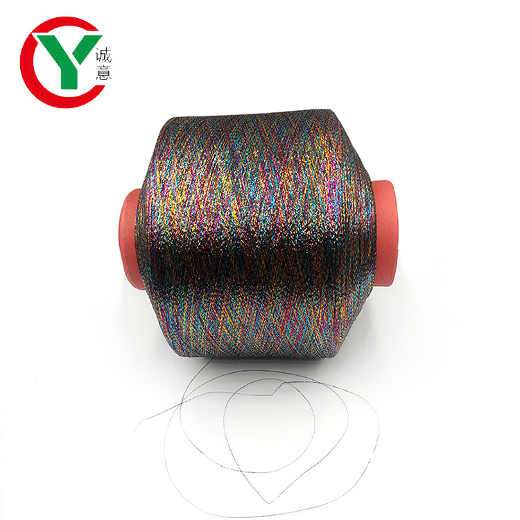 Chinese Popular Eco-friendly High Quality Soft Handfell Rainbow Mx Type Metallic Yarn