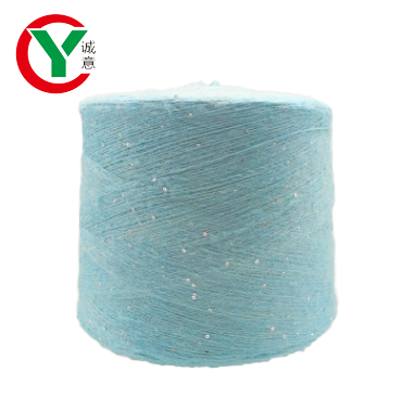 Wholesale 1/14Nm acrylic  blended sequin yarn for knit sweater