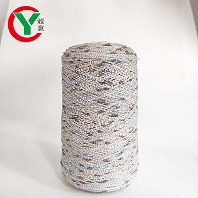 Hot sale 100% polyester yarn colorful dot yarn with gold，with silver