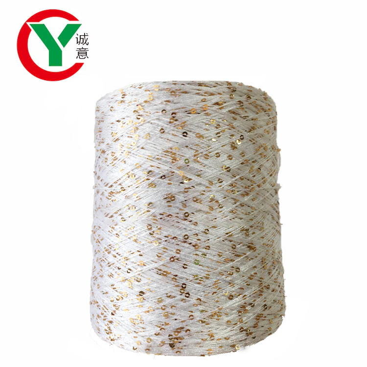 100% polyester 3 mm  sequin thread / factory direct sell high tenacity polyester  yarn for weaving