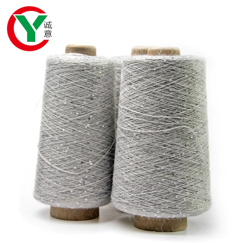 Instagram new product 20%angora through 2mm sequin fancy yarn for knitting cloth