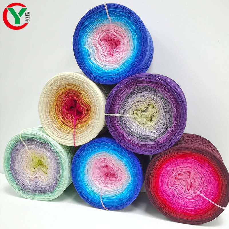 Making colorful yarn cake