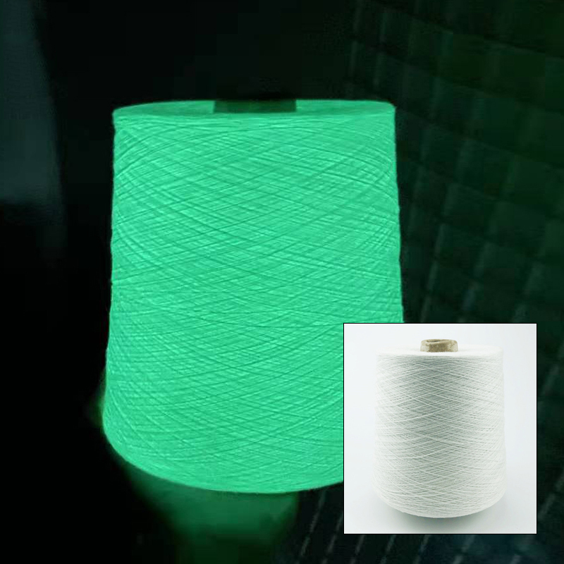 Interesting Product 2021 Noctilucent Thread 2/21s 100% Polyester Raw White Luminous Knitting Yarn Glow In The Dark Yarn