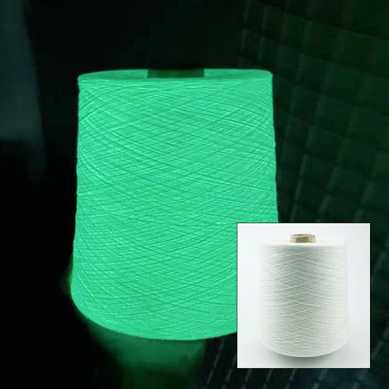 Interesting Product 2023 Noctilucent Thread 2/21s 100% Polyester Raw White Luminous Knitting Yarn Glow In The Dark Yarn