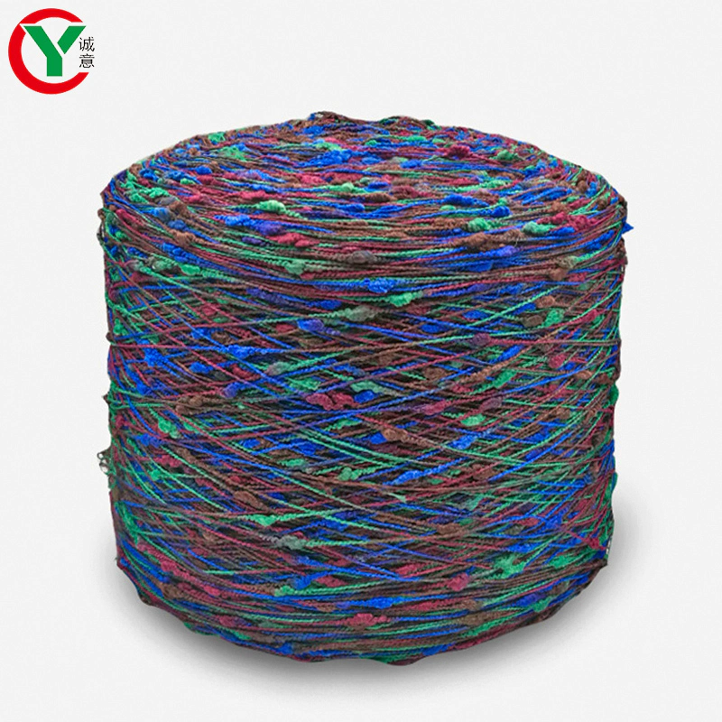Wholesale Metallic knot Fancy Polyester Knot Yarn Knitting Weaving Sweater Nepped Yarn in Stock
