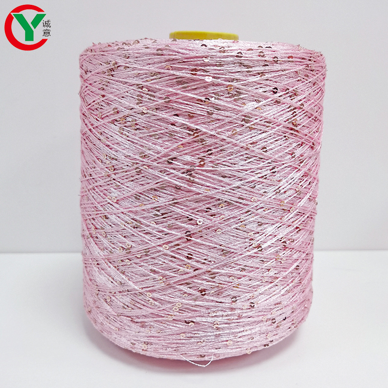 Fancy Yarn Factory Wholesale High Quality Polyester 150D Sequin 2mm 3mm knitting Fabric Sequinse Yarn
