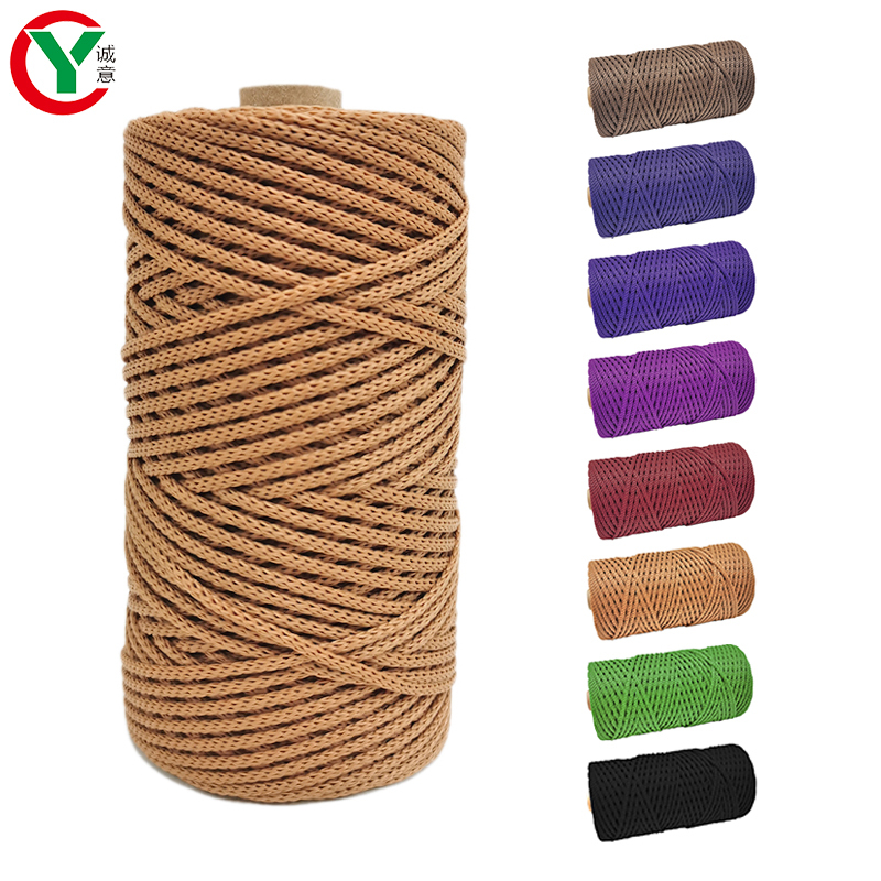 2021 New Products DIY Multicolor Rope Drawstring Hollow Braided Rope Polypropylene Metal Thread Fancy Hand knitting Rope