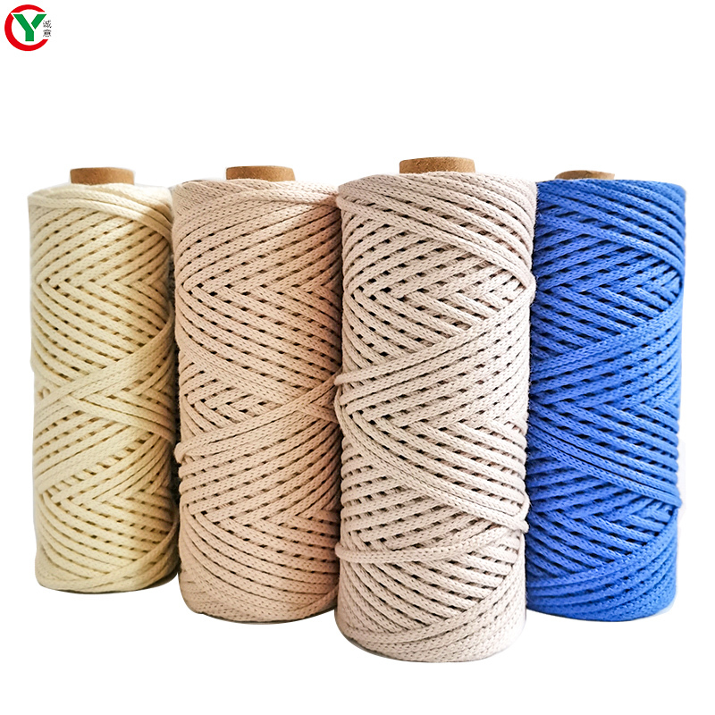 Factory Wholesale High Quality 100% Cotton Round Strand Hand Braided DIY Rope 3mm for Crochet Hand Bag