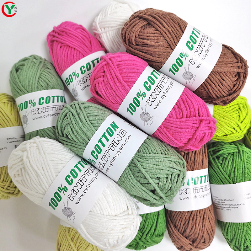 China factory wholesale high quality hand knitted cotton yarn 2mm soft baby cotton wool yarn