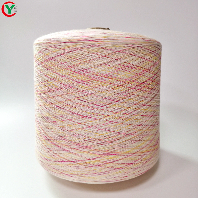 Factory wholesale multi color high quality 100% combed cotton yarn 32s space dyed cotton cone for machine weaving