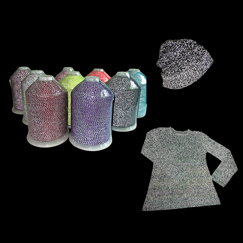 Wholesale hat material package crochet fine thread reflective yarn sweater woven yarn reflective thread